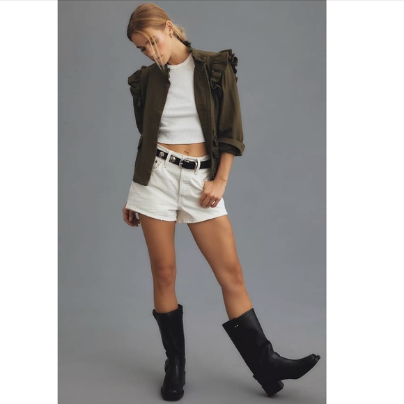 NWT Anthropologie Dolan Ruffled Utility Jacket - Picture 1 of 12
